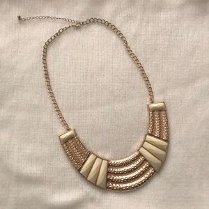 Gold and Cream Statement Necklace
